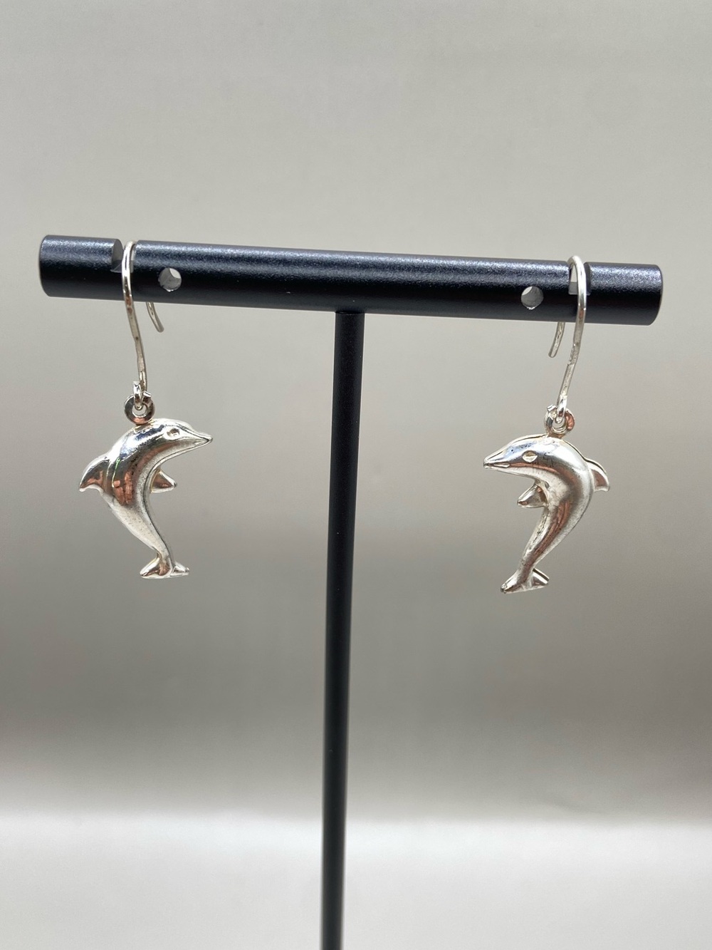 Sterling Silver Dangling Dolphin Earrings